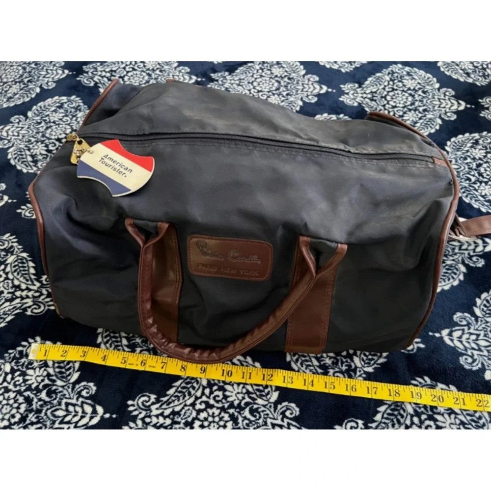 VINTAGE (2) Pierre Cardin Paris New York Duffle Travel Bag + Matching Nylon Tote